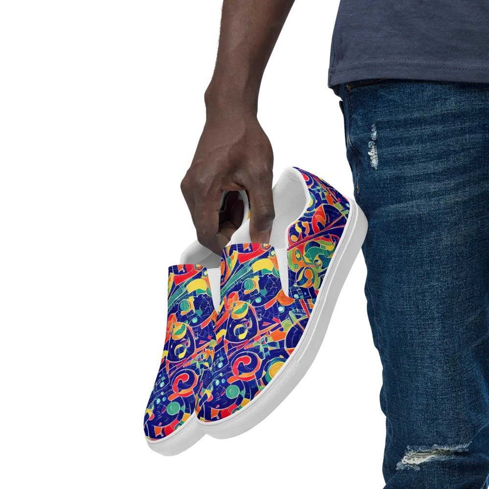 Solar Syntax on Men's Slip-On Canvas Shoes — Left Front