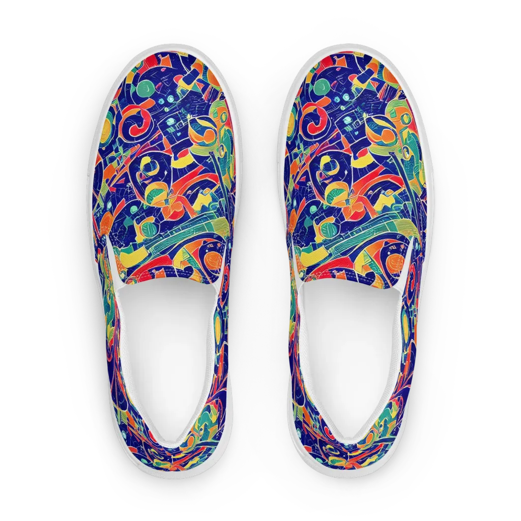 Solar Syntax on Women's Slip-On Canvas Shoes — Front