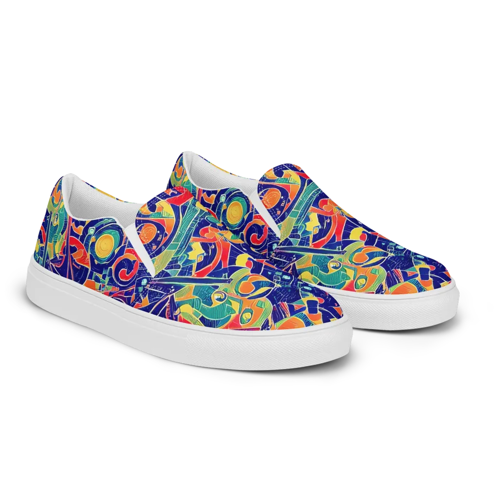 Solar Syntax on Women's Slip-On Canvas Shoes — Right Front