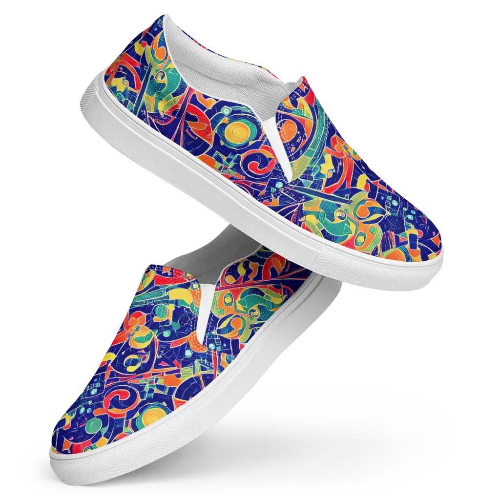Solar Syntax on Women's Slip-On Canvas Shoes — Front