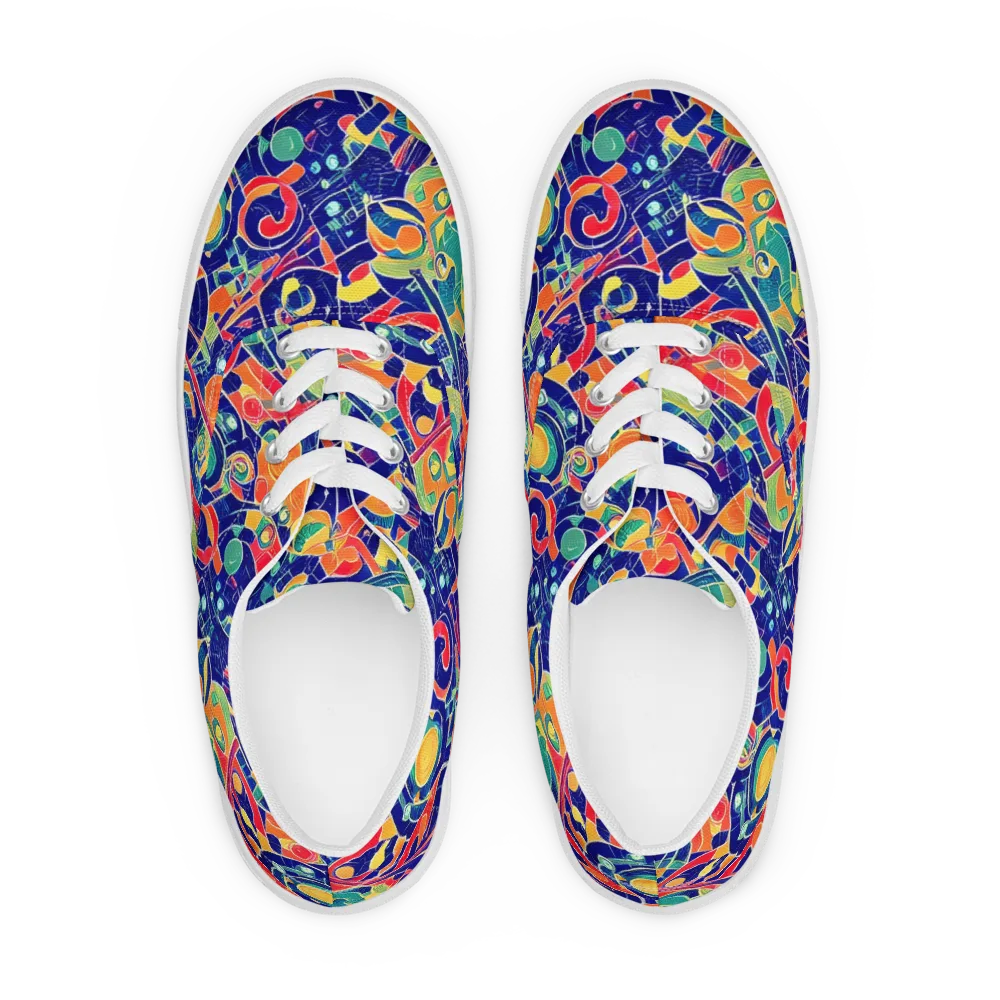 Solar Syntax on Men's Lace-Up Canvas Shoes — Front