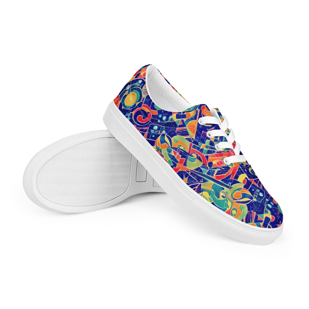 Solar Syntax on Men's Lace-Up Canvas Shoes — Right Front