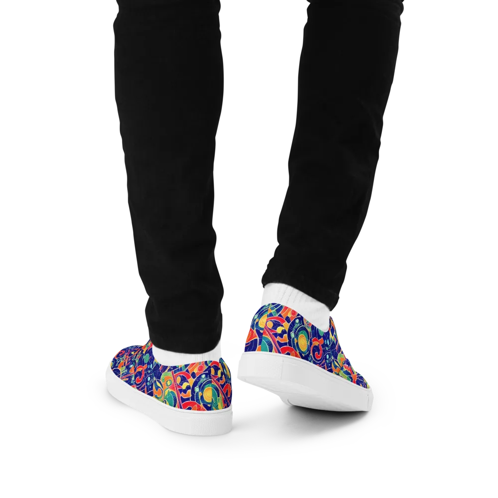 Solar Syntax on Men's Lace-Up Canvas Shoes — Back