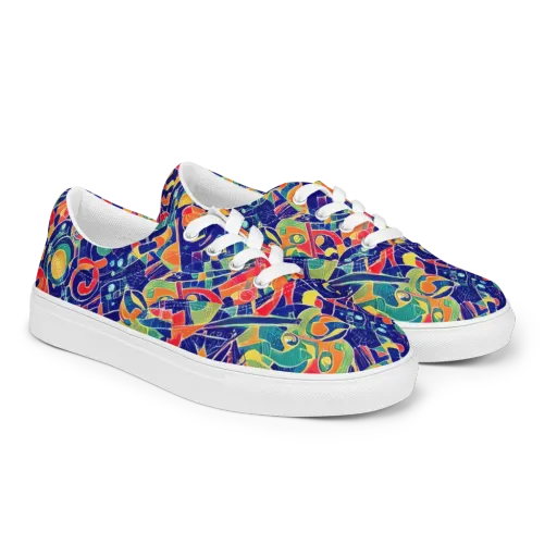 Solar Syntax on a Men's Lace-Up Canvas Shoes