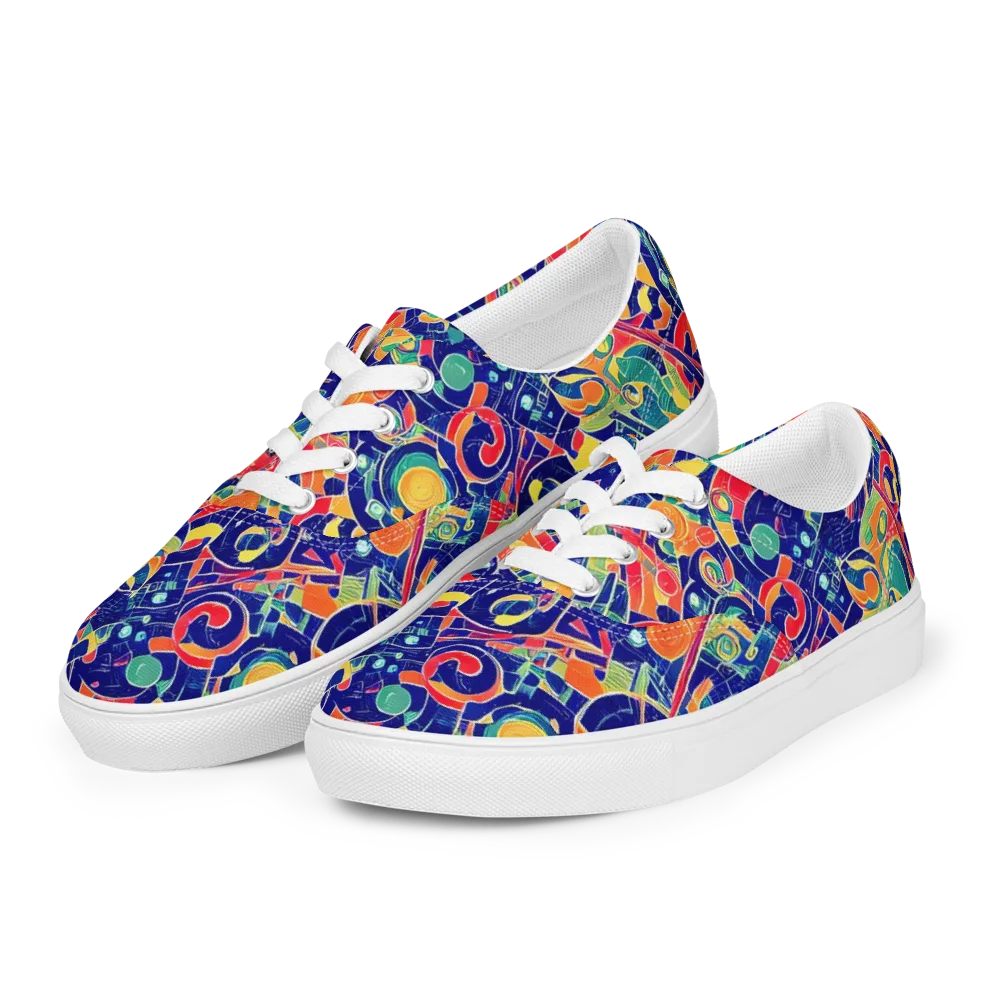 Solar Syntax on Men's Lace-Up Canvas Shoes — Left Front