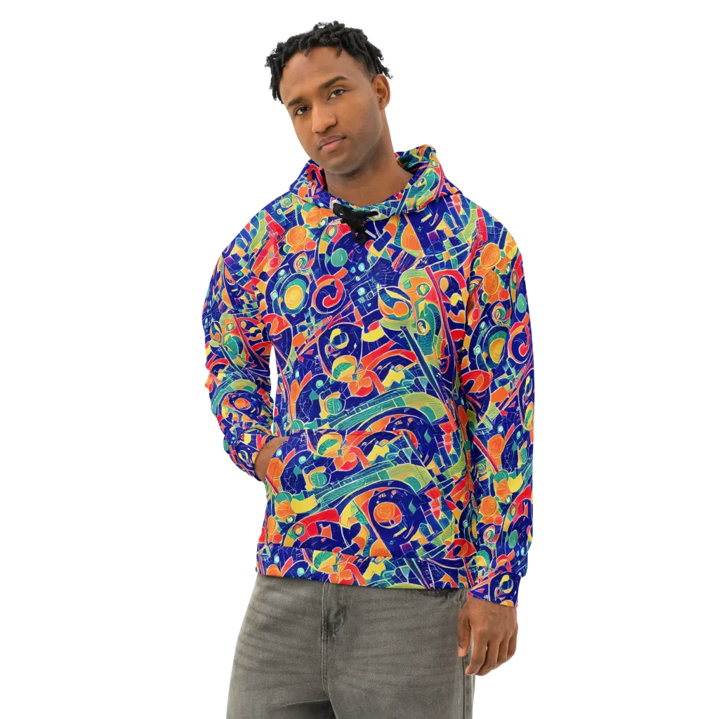 Solar Syntax on Cotton Hoodie — Left Front