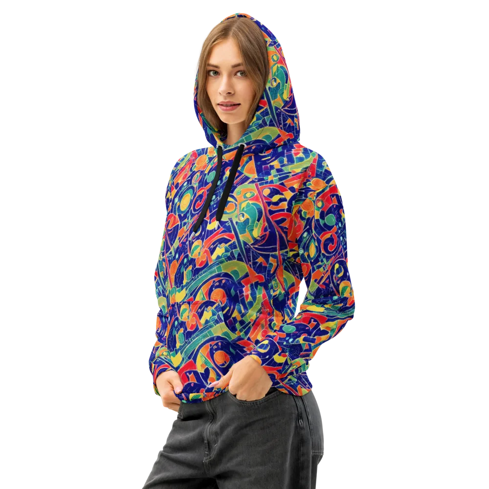Solar Syntax on Cotton Hoodie — Left Front