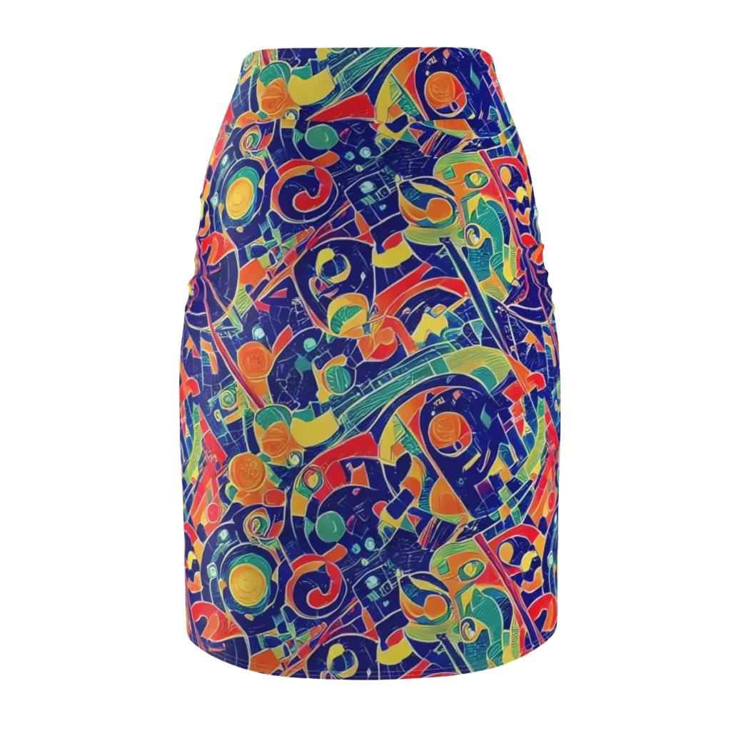 Solar Syntax on Pencil Skirt — Back