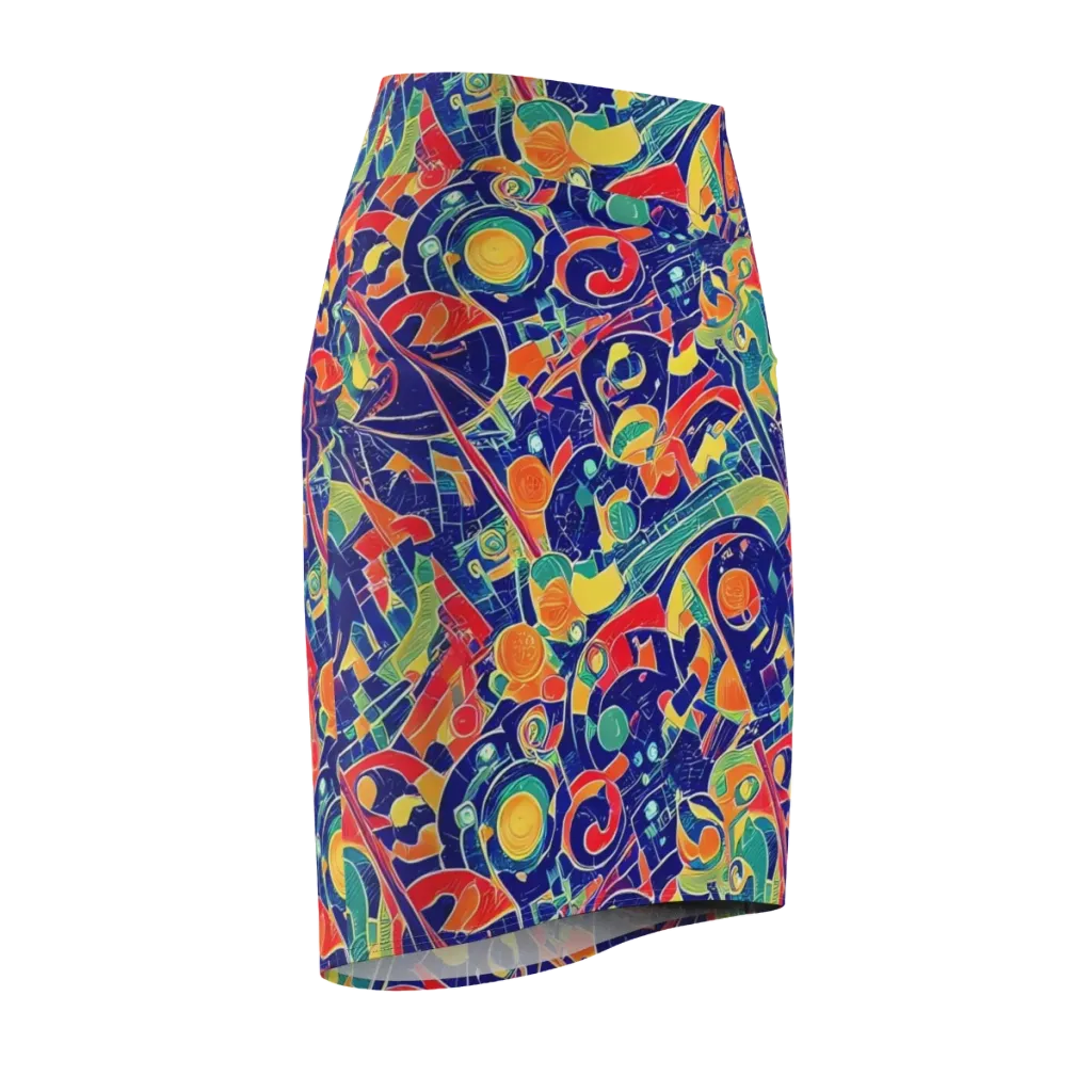 Solar Syntax on Pencil Skirt — Front Side