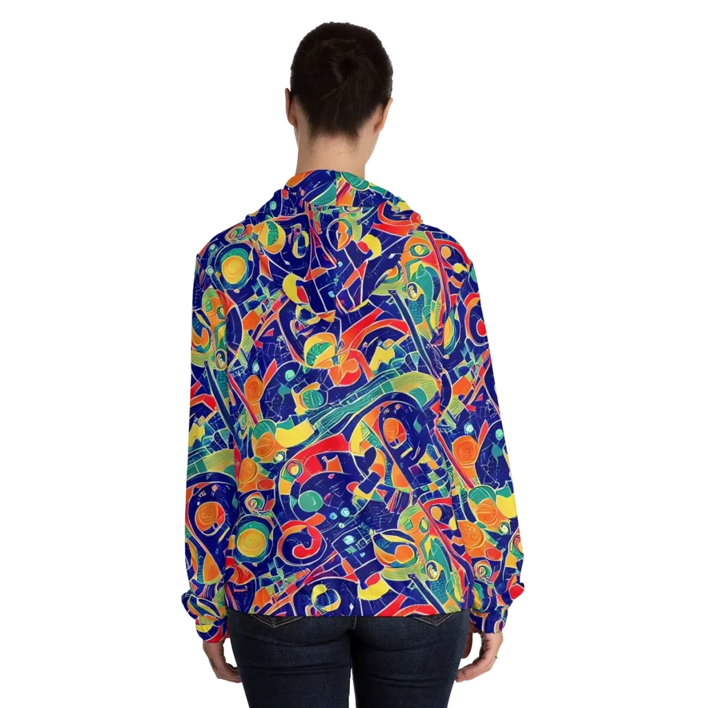Solar Syntax on Women's Full-Zip Hoodie — Back On Person