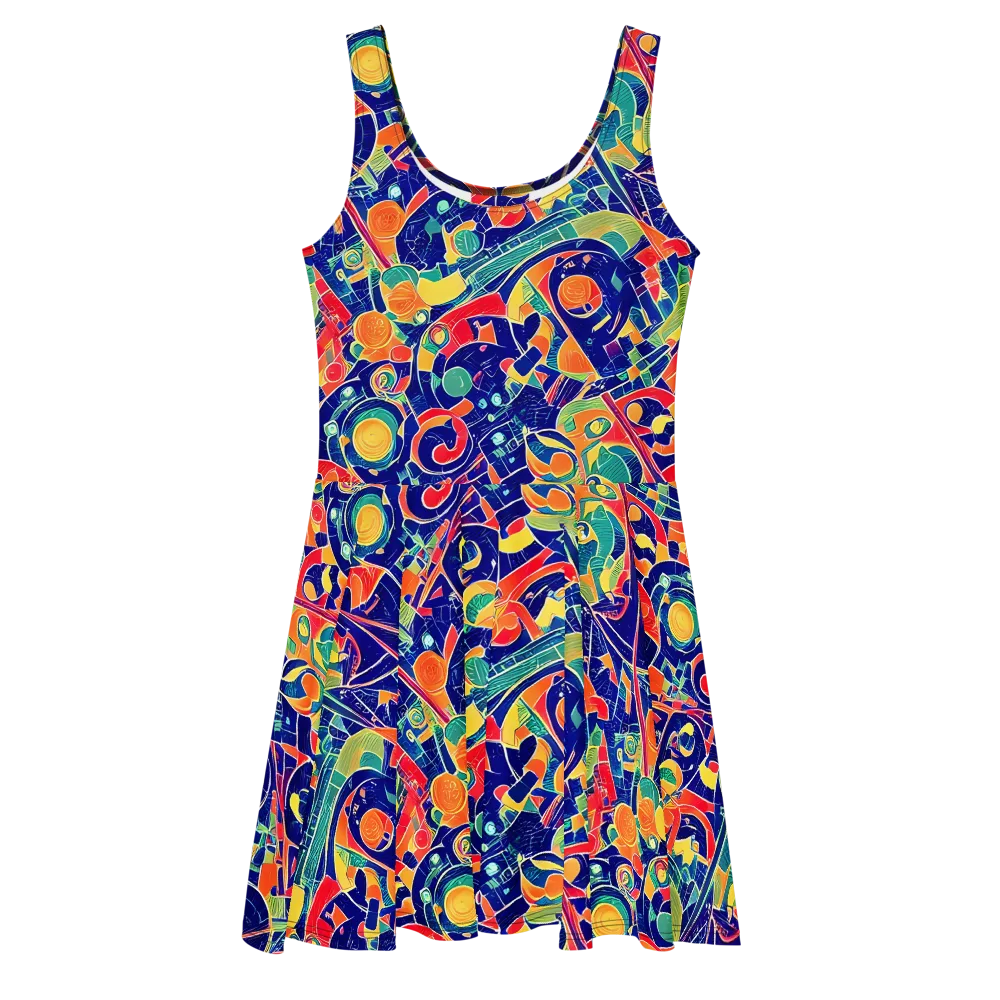 Solar Syntax on Skater Dress — Front