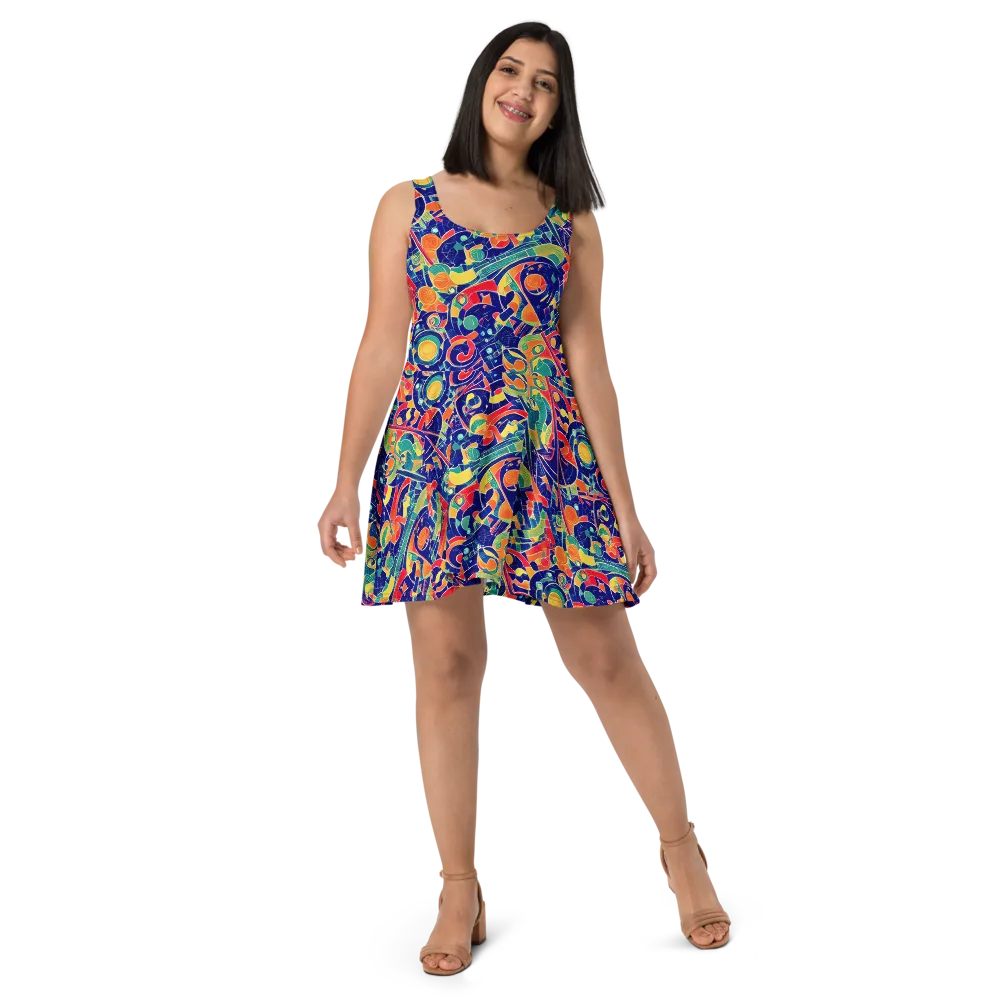 Solar Syntax on Skater Dress — Front