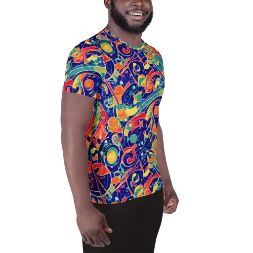 Solar Syntax on a Men's Athletic T-Shirt