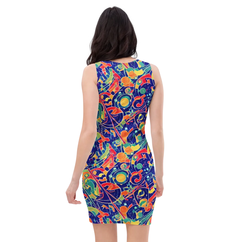 Solar Syntax on Bodycon Dress — Back