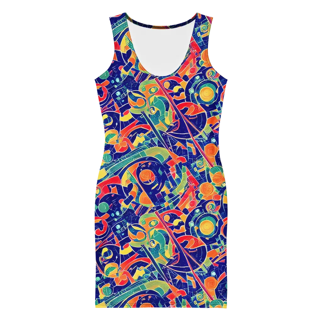 Solar Syntax on Bodycon Dress — Front