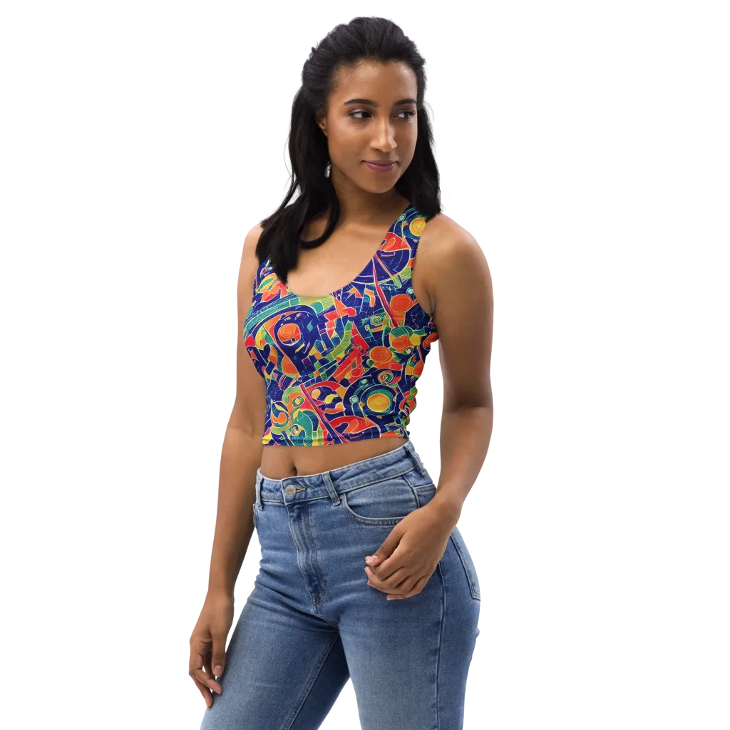 Solar Syntax on Crop Top — Left Front