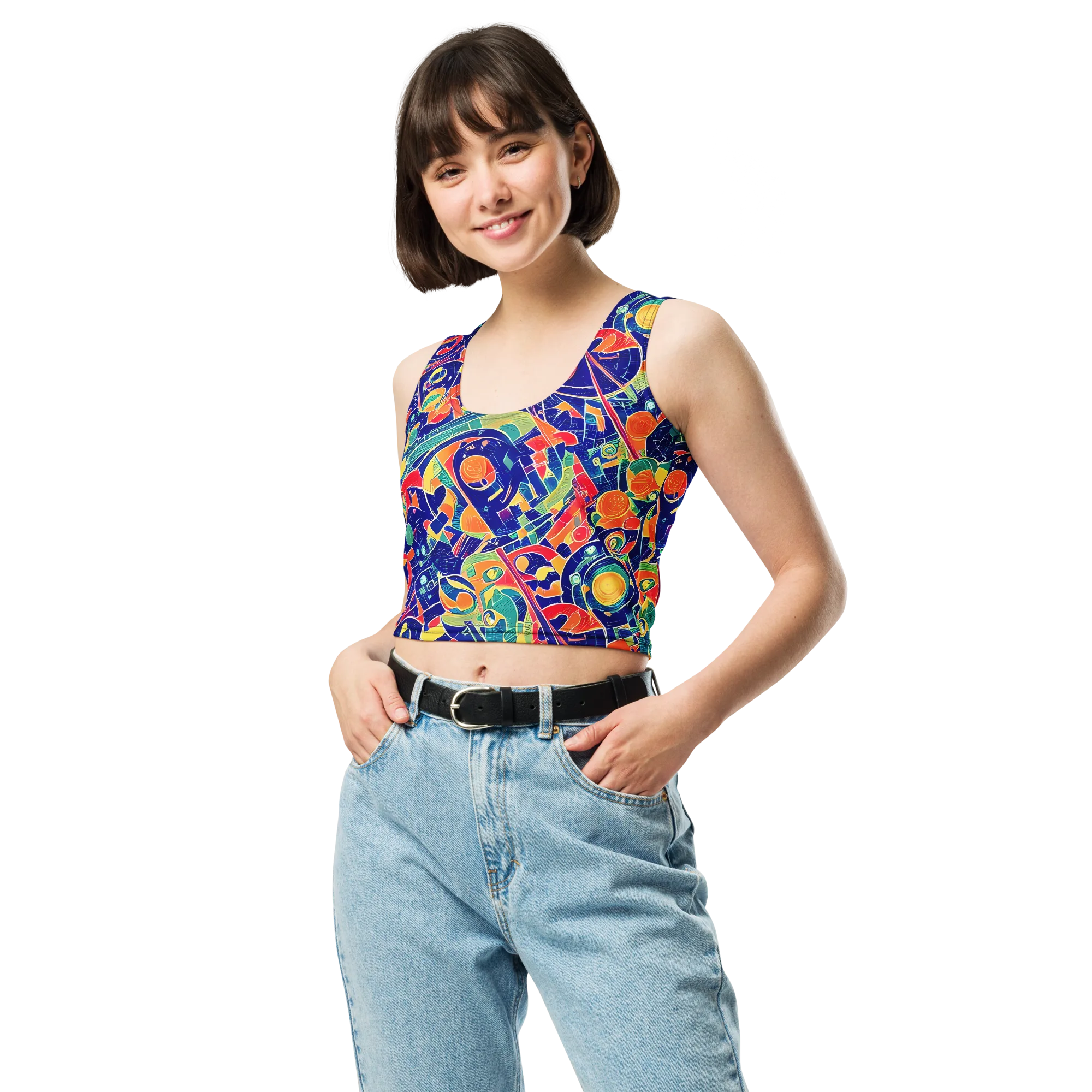 Solar Syntax on Crop Top — Front