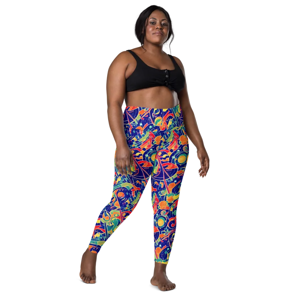 Solar Syntax on Leggings with Pockets — Front