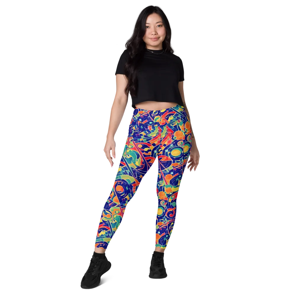 Solar Syntax on Leggings with Pockets — Front