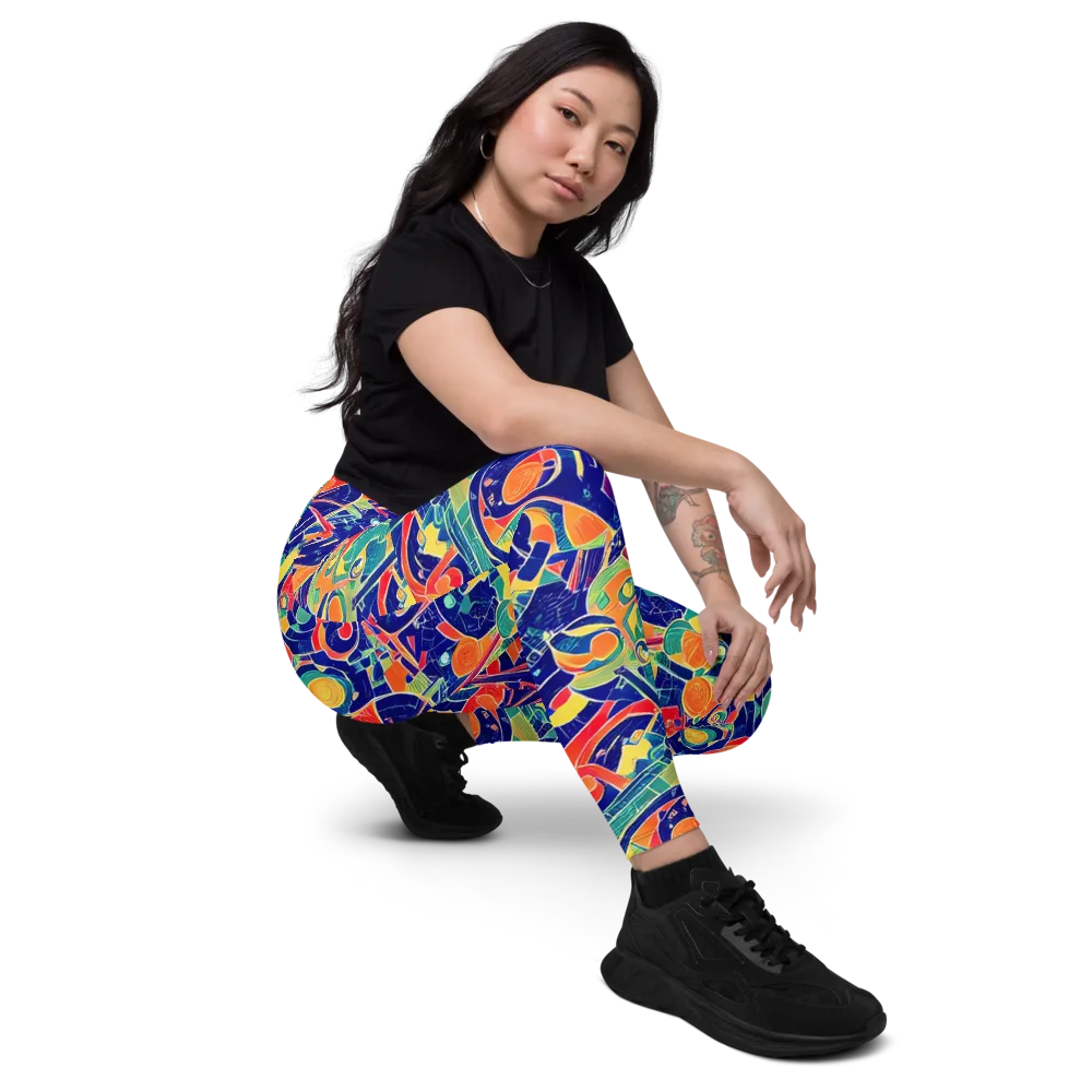 Solar Syntax on Leggings with Pockets — Right Front