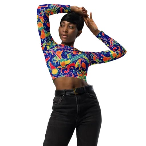 Solar Syntax on a Long Sleeve Crop Top