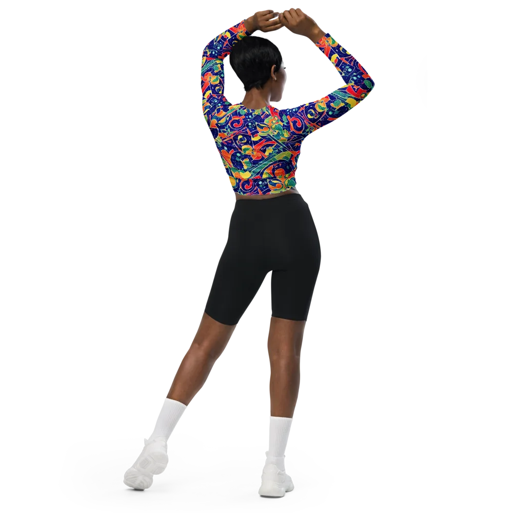 Solar Syntax on Long Sleeve Crop Top — Back