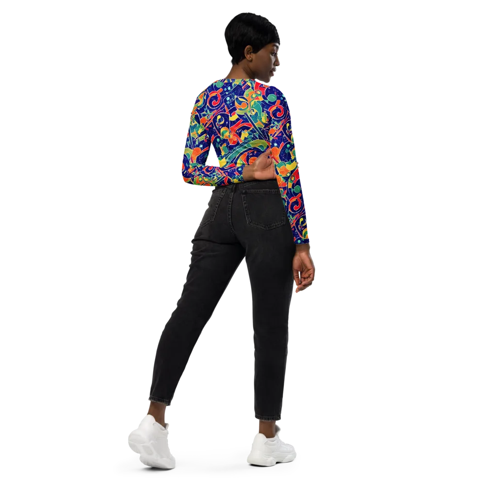 Solar Syntax on Long Sleeve Crop Top — Right Back
