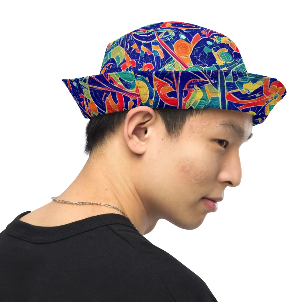 Solar Syntax on Reversible Bucket Hat — Right Outside