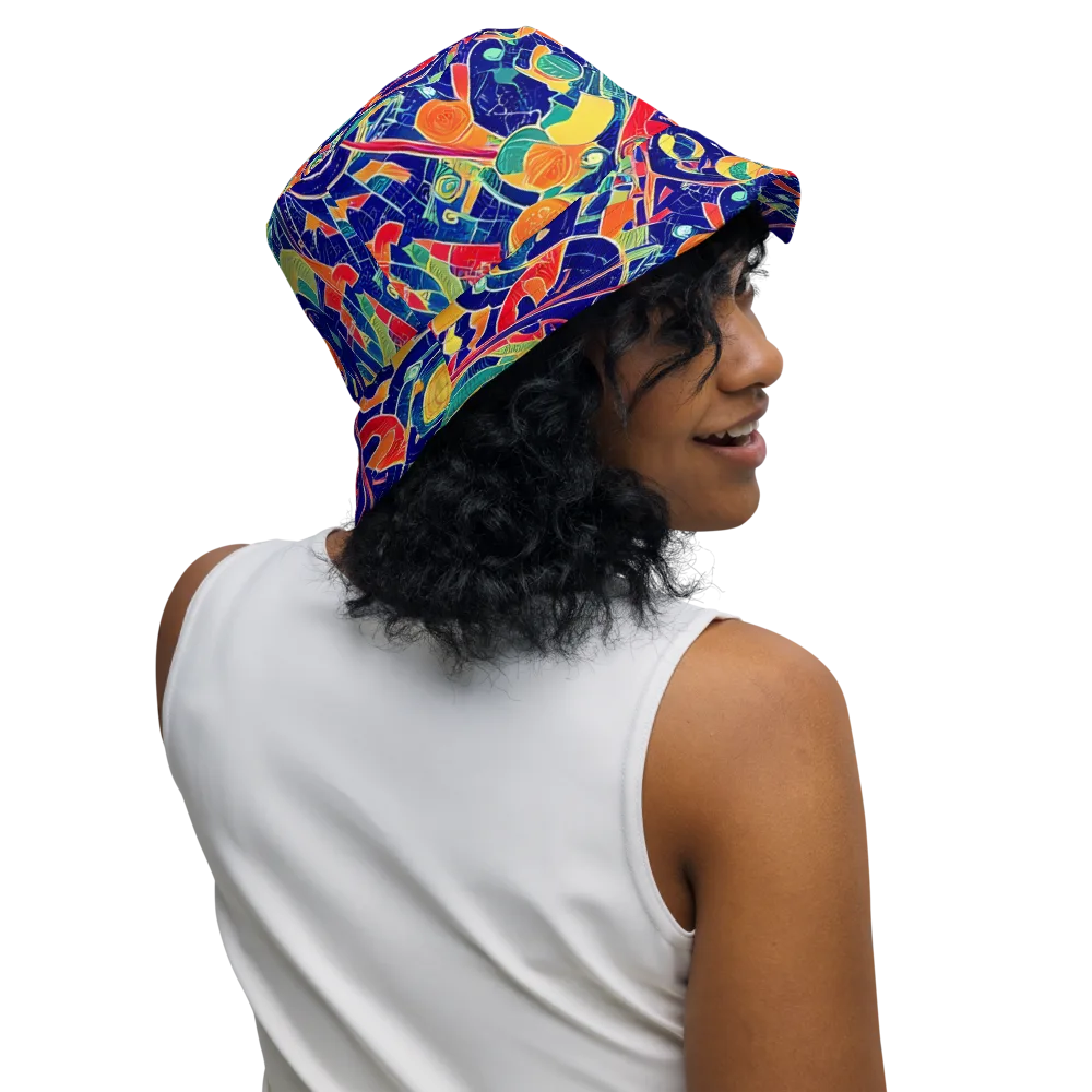 Solar Syntax on Reversible Bucket Hat — Right Outside