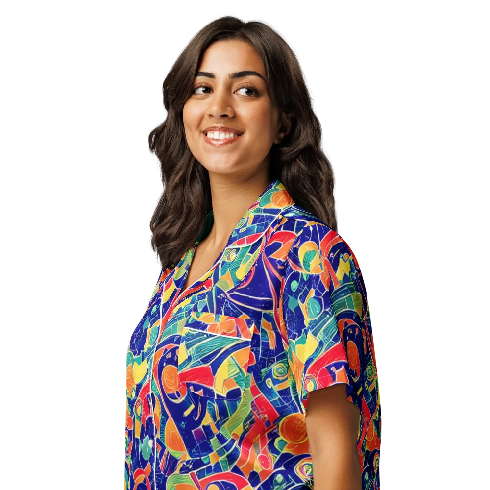 Solar Syntax on Women's Short Sleeve Pajama Top — Left Front