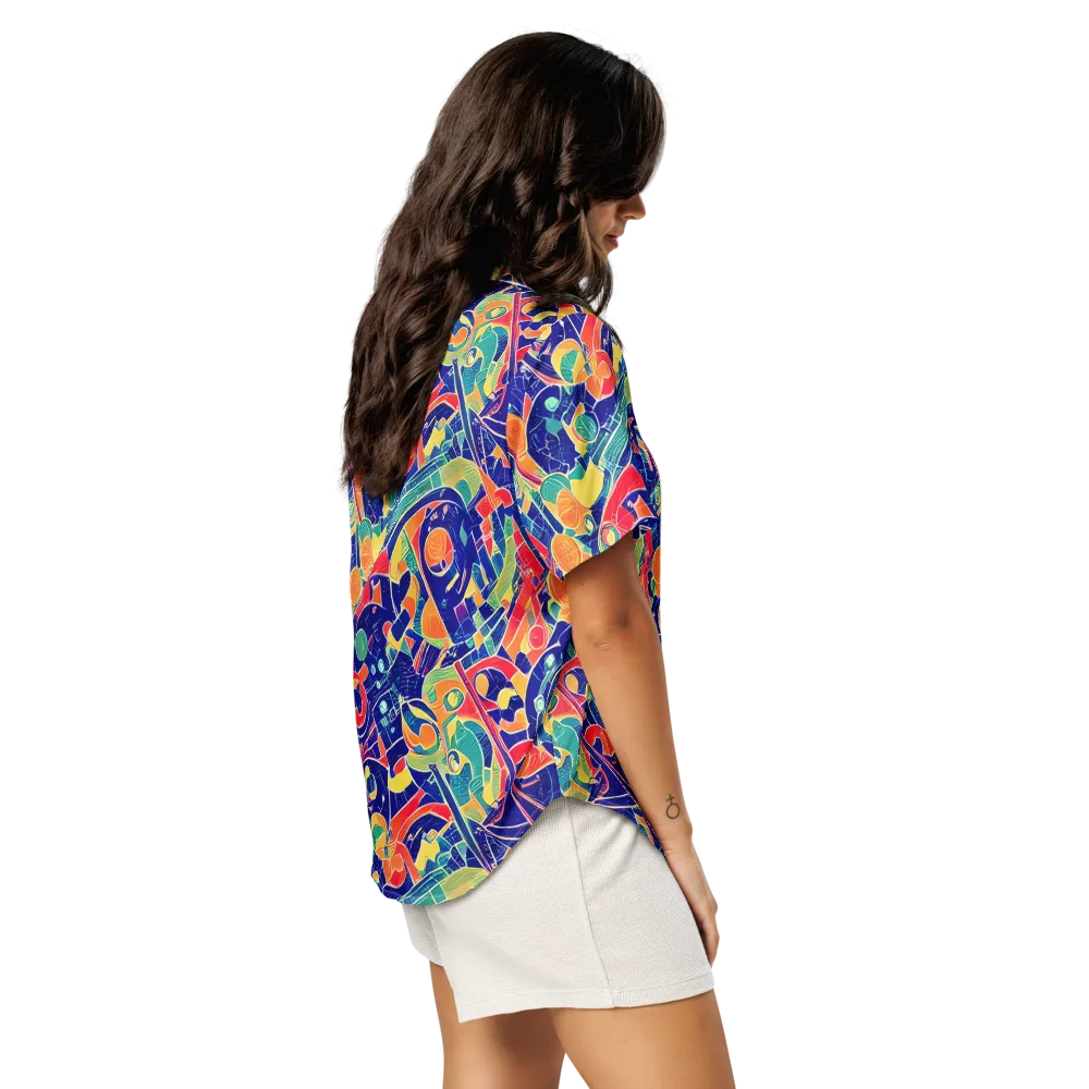 Solar Syntax on Women's Short Sleeve Pajama Top — Right Back