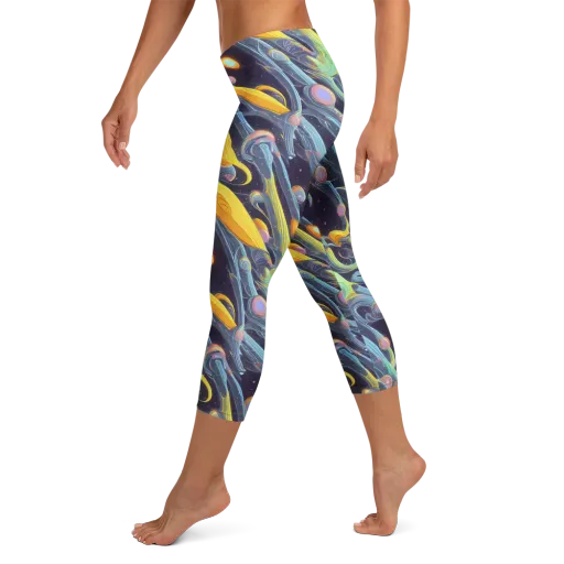 Interstellar Flow on a Capri Leggings