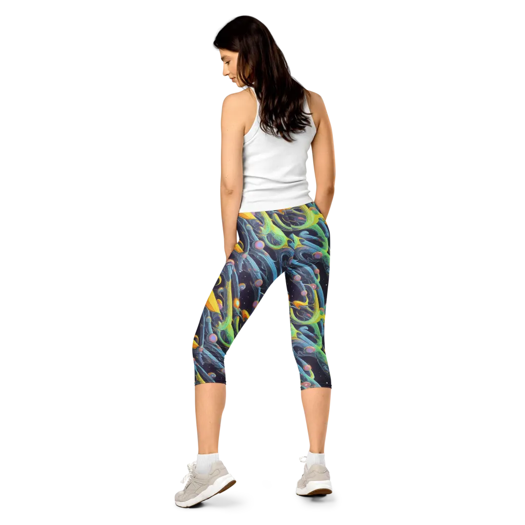 Interstellar Flow on Capri Leggings — Back