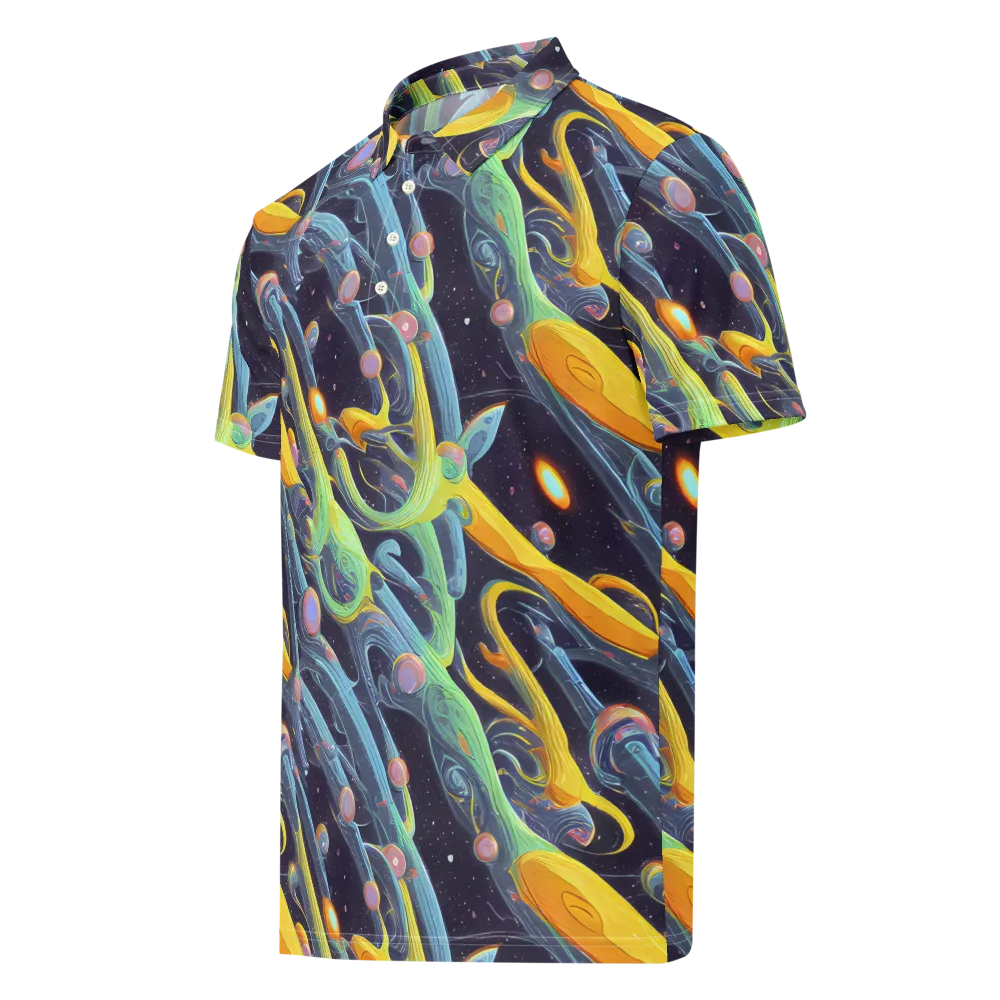 Interstellar Flow on Men's Slim Fit Polo Shirt — Left Front