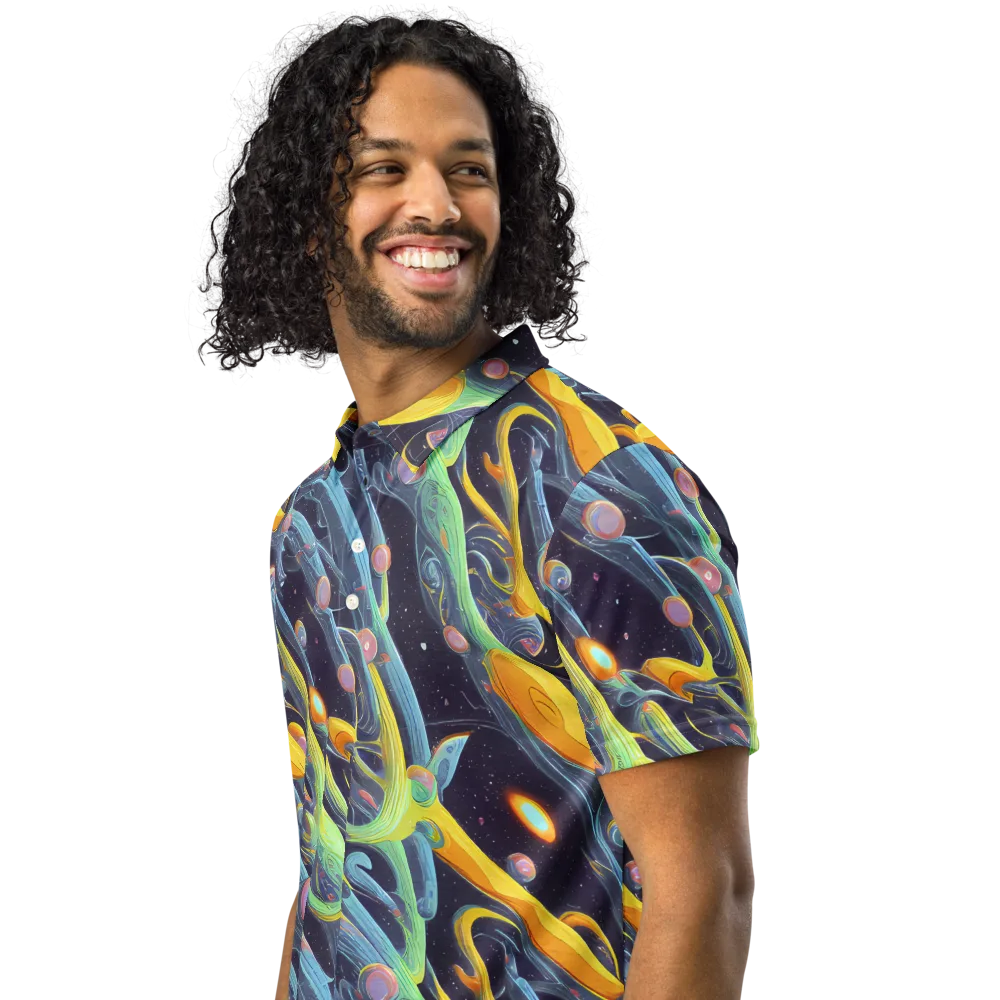 Interstellar Flow on Men's Slim Fit Polo Shirt — Left Front