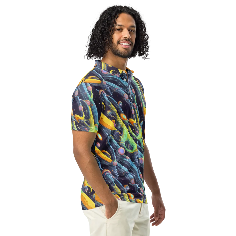 Interstellar Flow on Men's Slim Fit Polo Shirt — Right Front