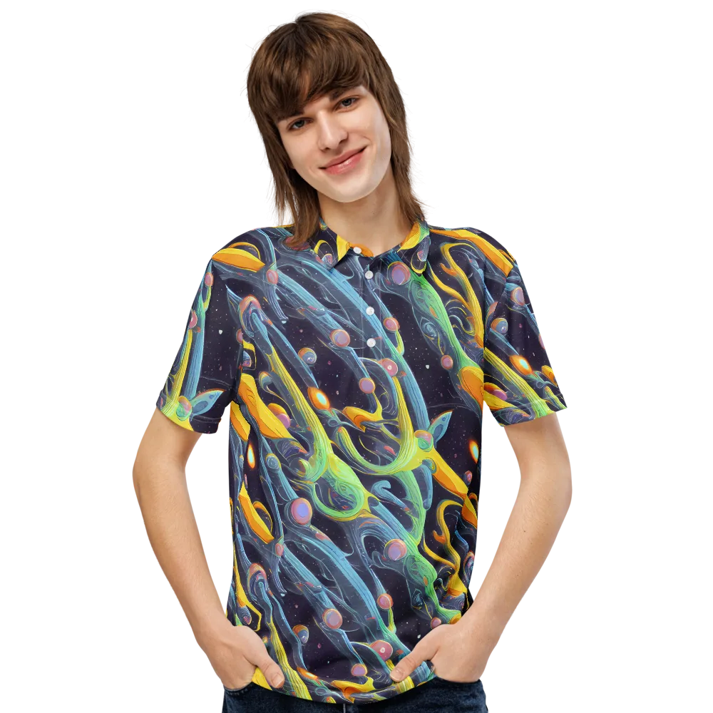 Interstellar Flow on Men's Slim Fit Polo Shirt — Front