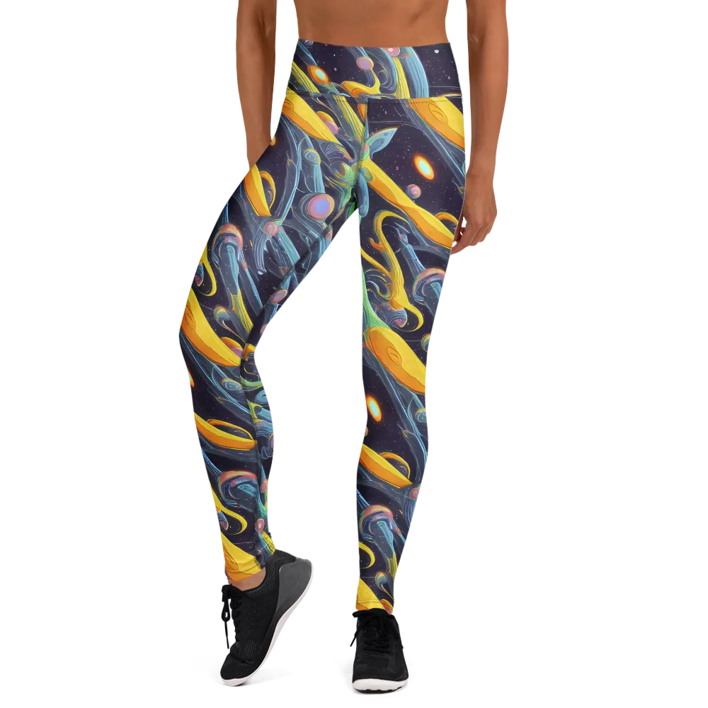Interstellar Flow on Yoga Leggings — Front