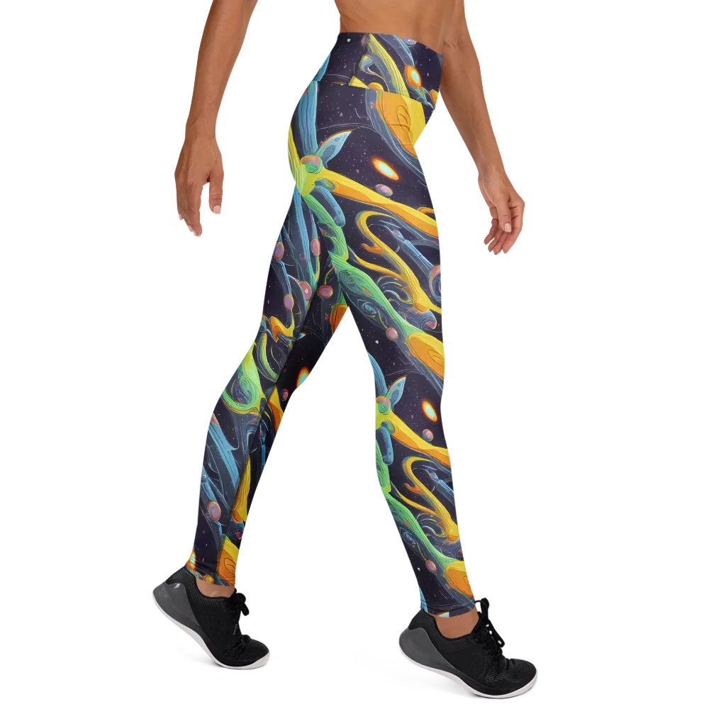 Interstellar Flow on Yoga Leggings — Right