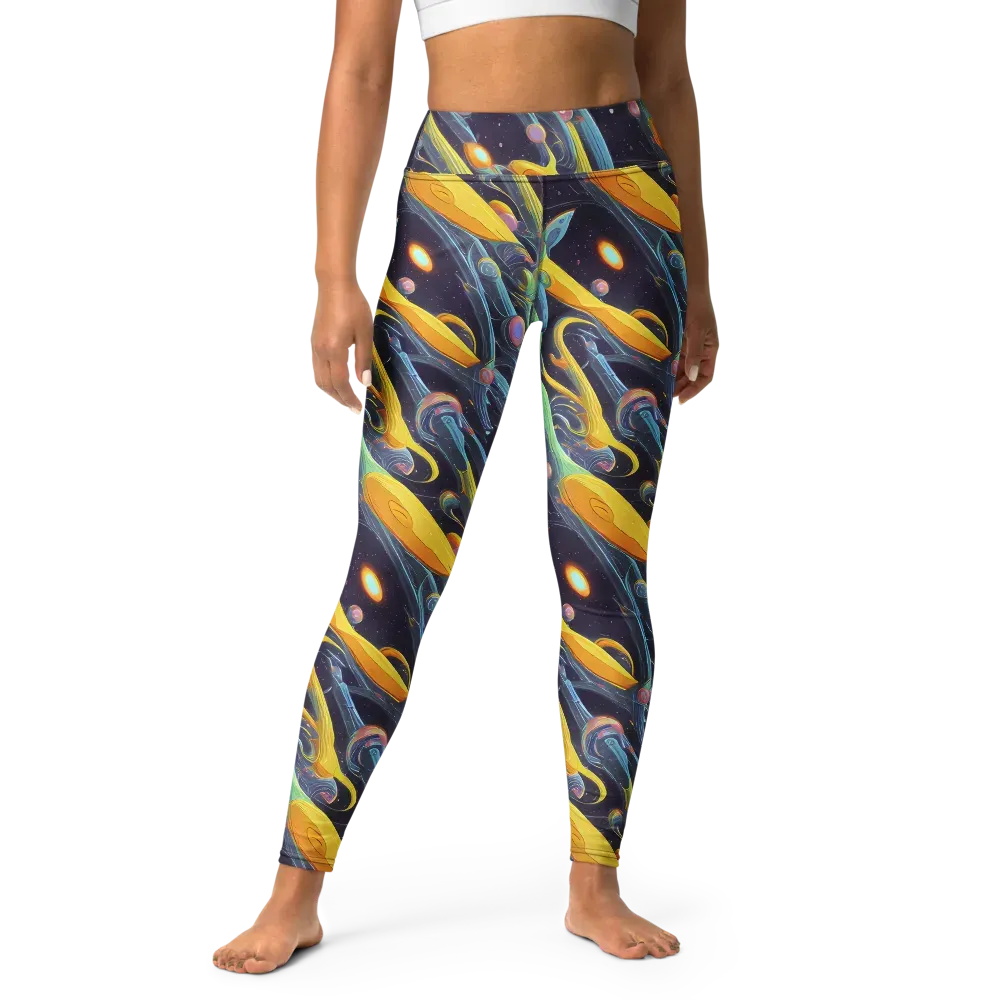 Interstellar Flow on Yoga Leggings — Front