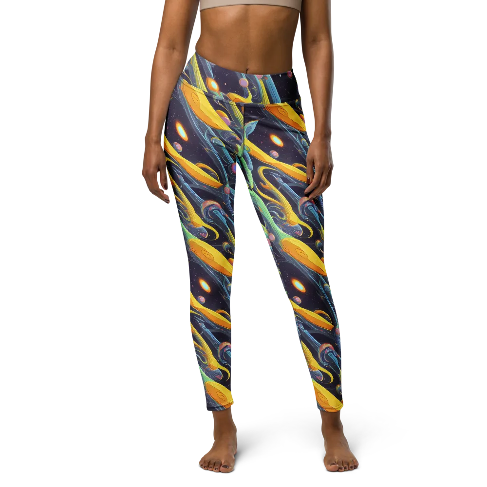 Interstellar Flow on Yoga Leggings — Front