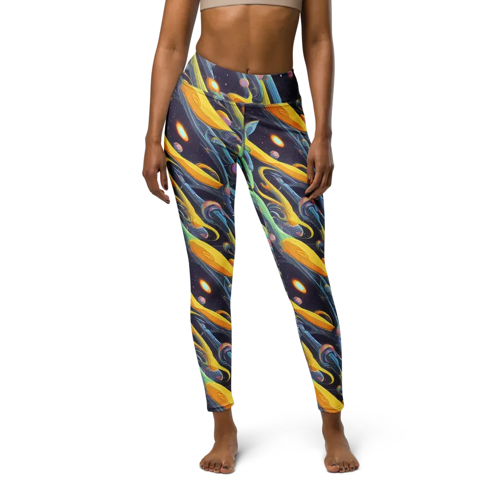 Interstellar Flow on Yoga Leggings — Front