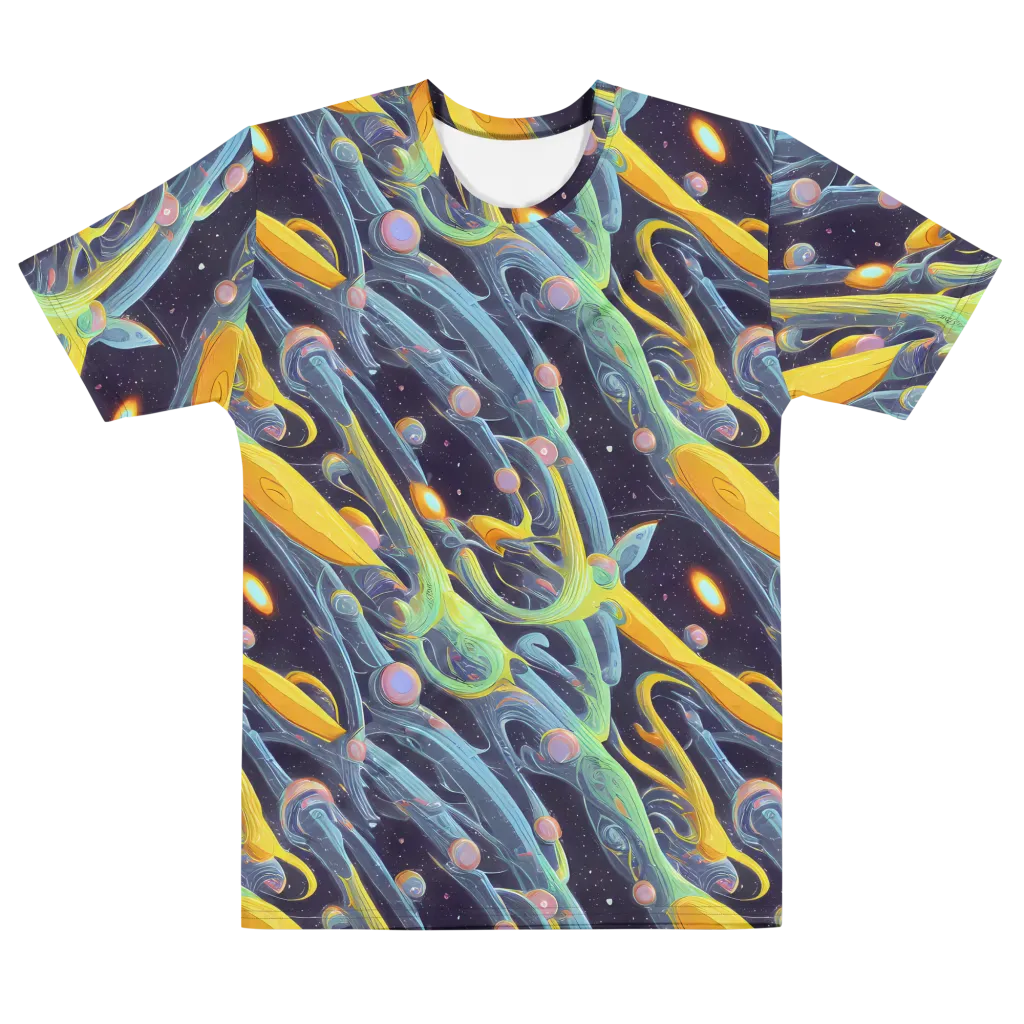 Interstellar Flow on Men's Cotton Crew Neck T-Shirt — Front