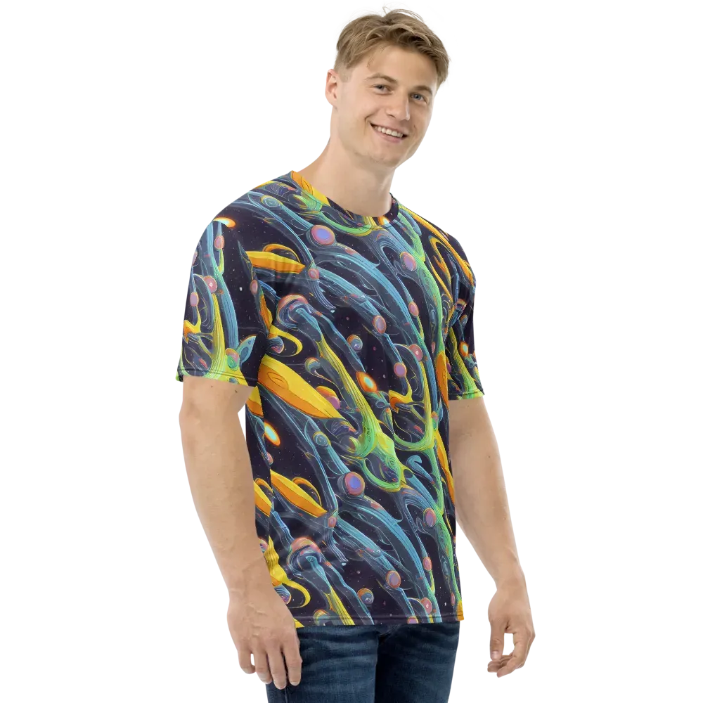 Interstellar Flow on Men's Crew Neck T-Shirt — Right