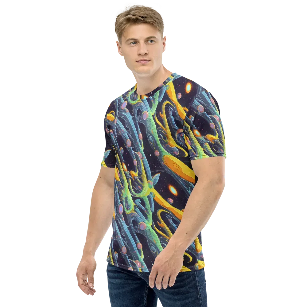 Interstellar Flow on Men's Crew Neck T-Shirt — Left
