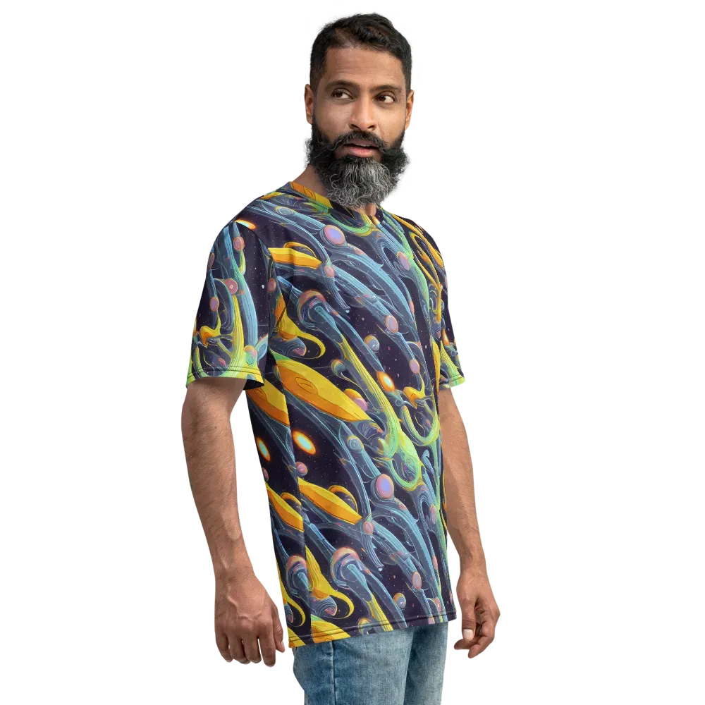 Interstellar Flow on Men's Crew Neck T-Shirt — Right