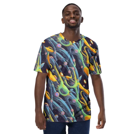 Interstellar Flow on a Men's Crew Neck T-Shirt
