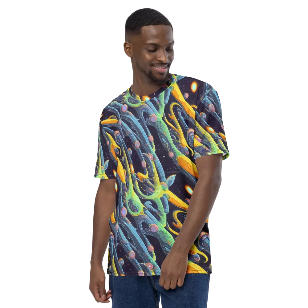 Interstellar Flow on Men's Crew Neck T-Shirt — Left