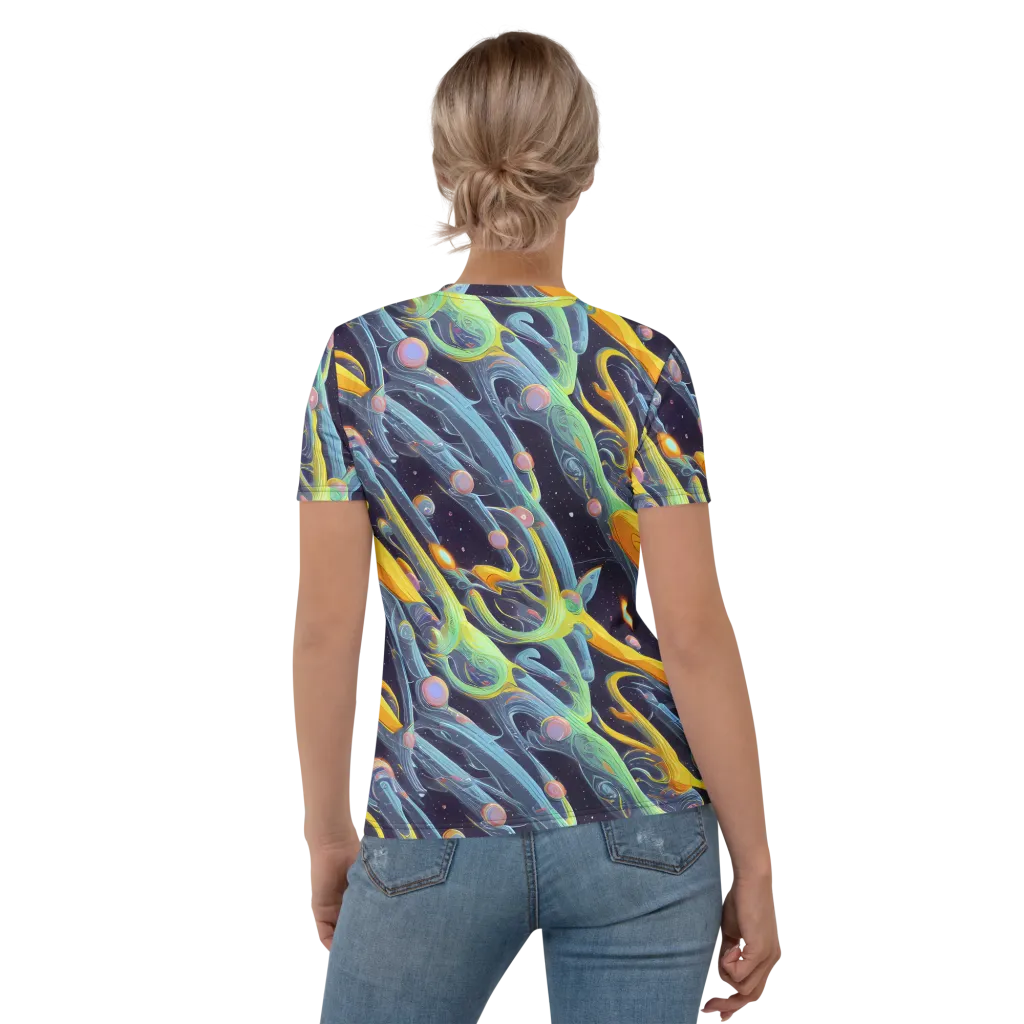 Interstellar Flow on Women's Crew Neck T-Shirt — Back