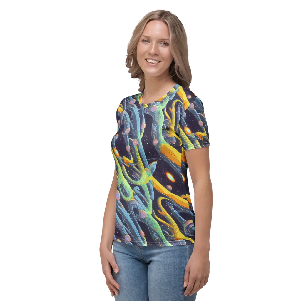 Interstellar Flow on Women's Crew Neck T-Shirt — Left